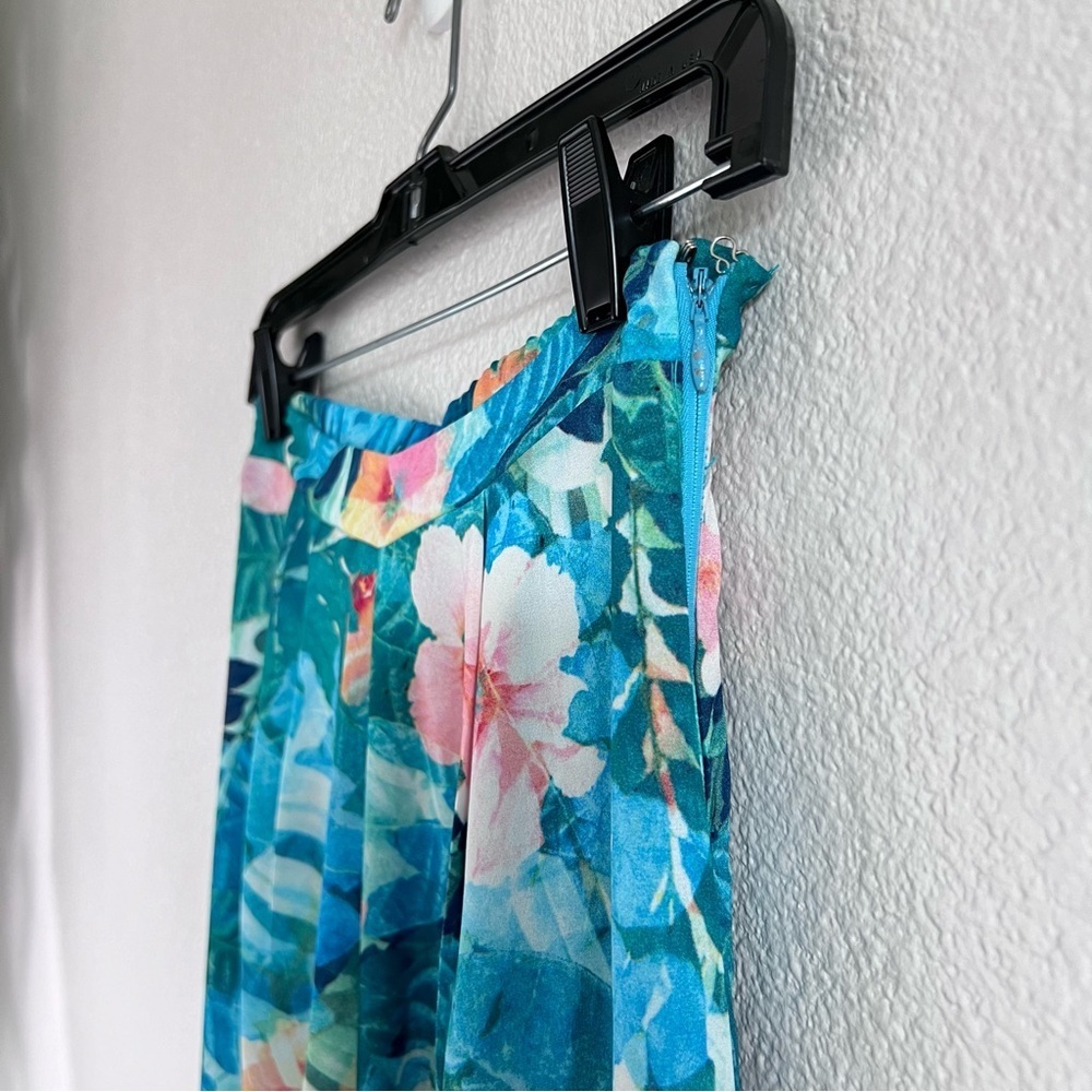 Show Me Your Mumu‎ Tropical Floral Palazzo Pants Blue Pink Hibiscus Boho Resort - Picture 2 of 14